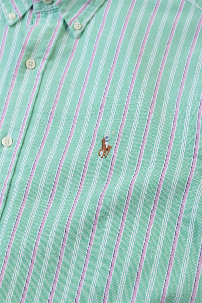 Polo ralph lauren Custom fit oxford stripe shirt Green multi - ...