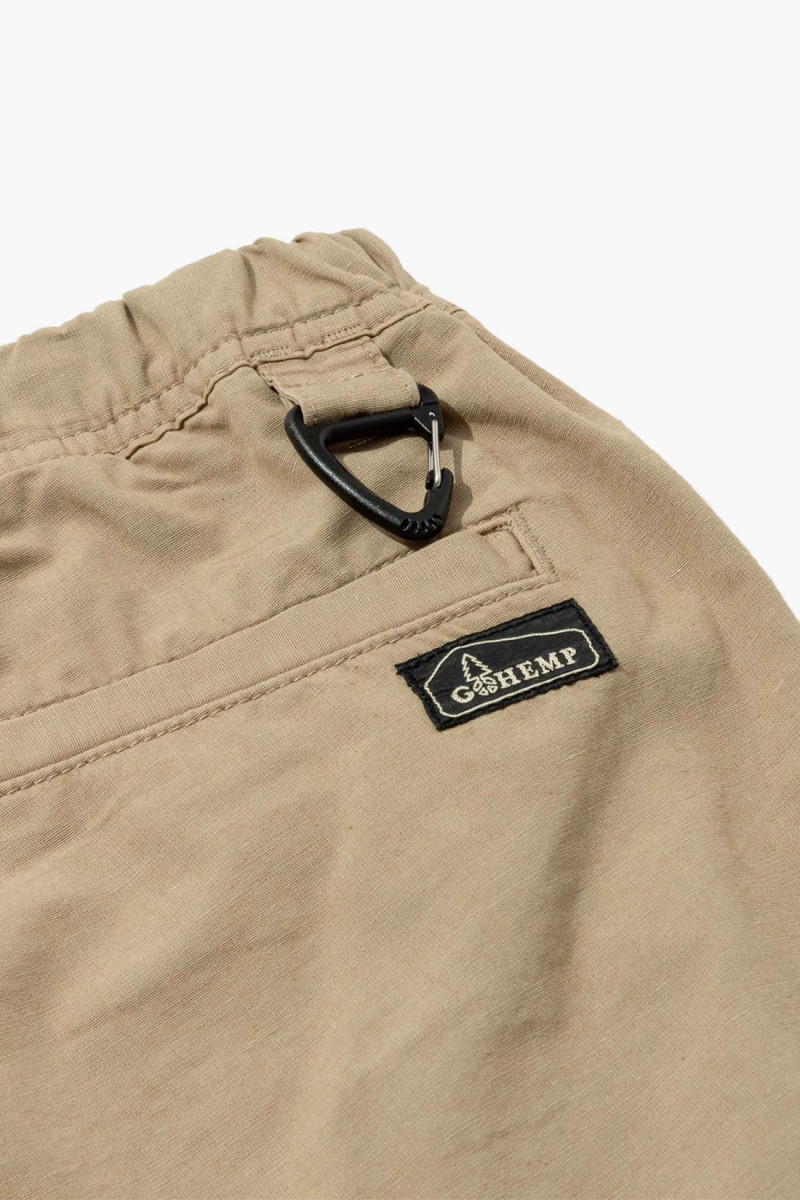 Hemp utility basic pants Desert tan