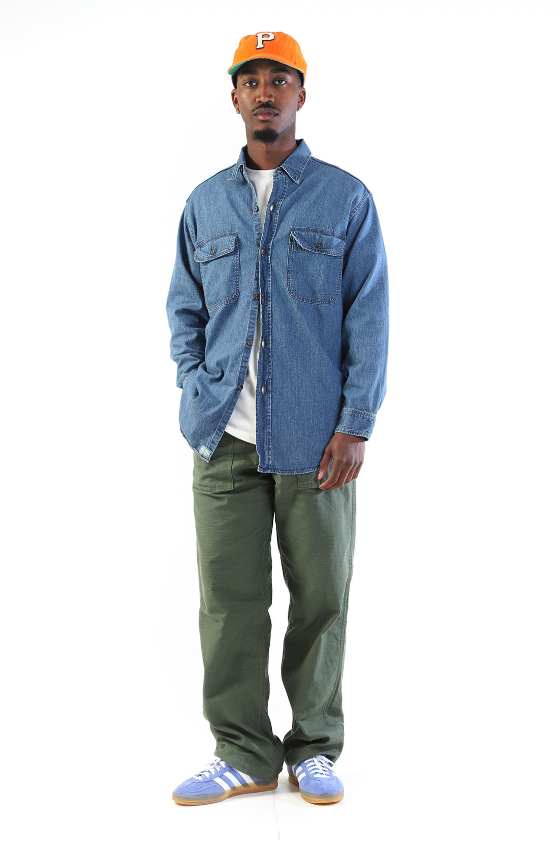 Denim shirt to work best sale