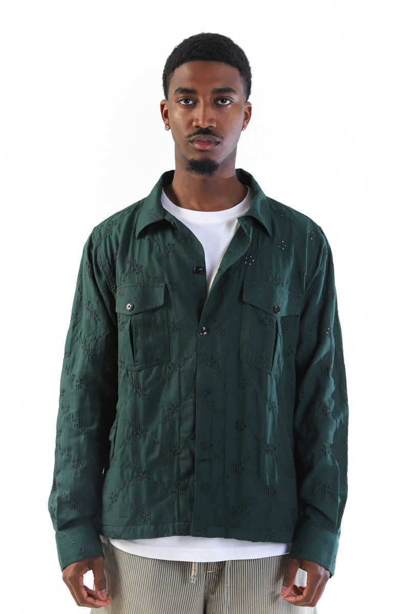 Eyelet military jacket Green