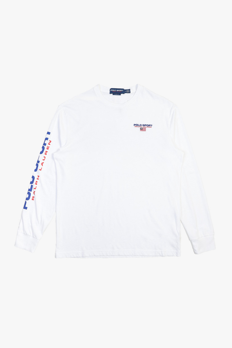 Classic fit polo sport ls tee White