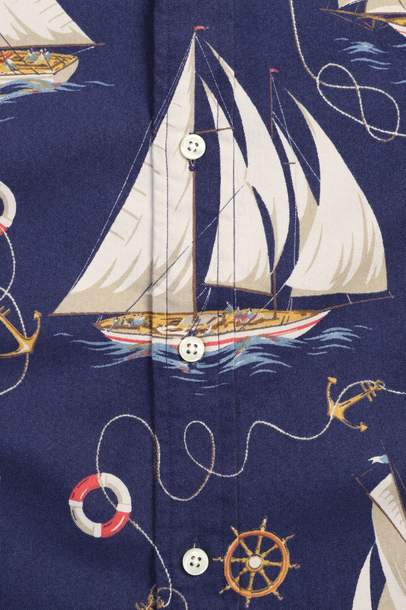 Short sleeve sport shirt Helms anchor blue