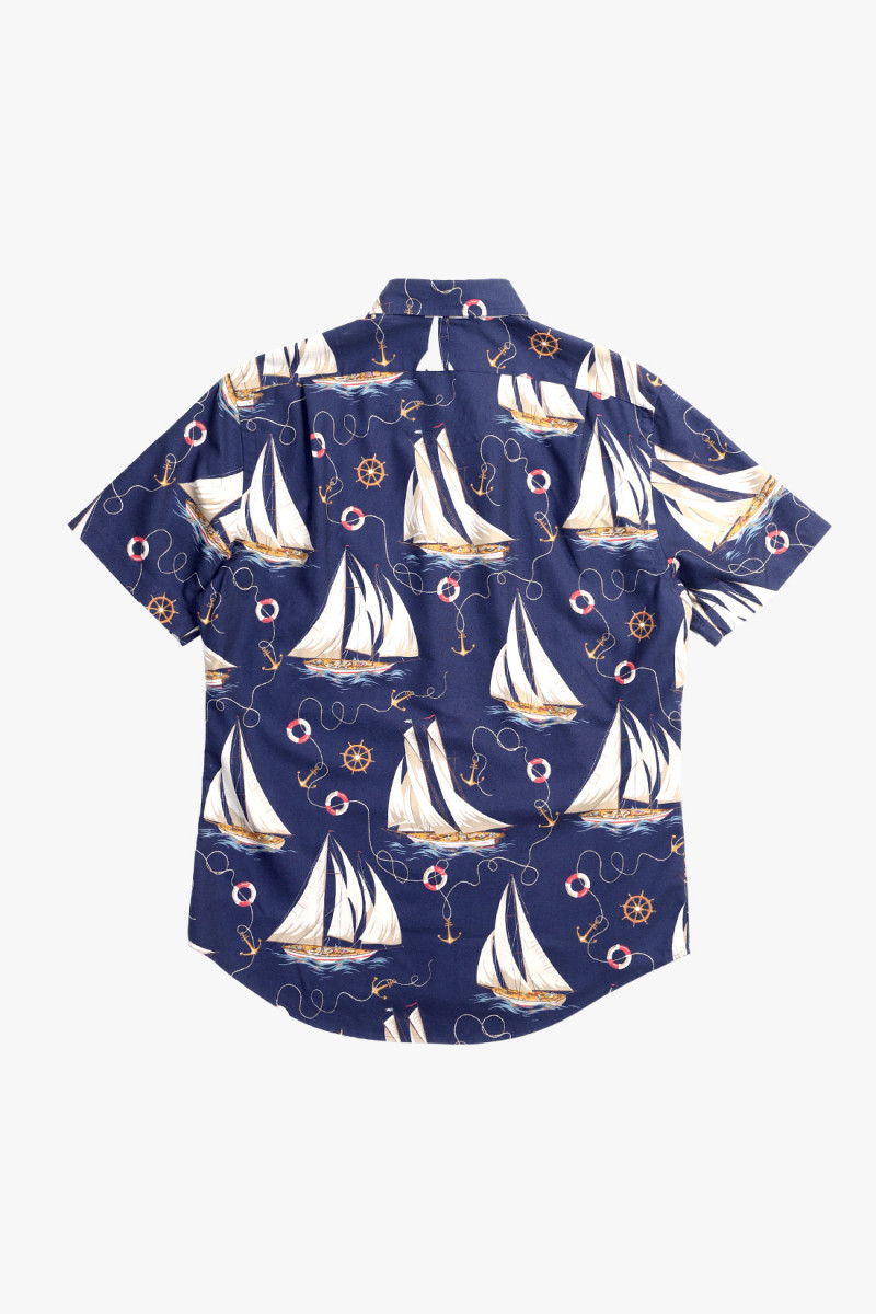 Short sleeve sport shirt Helms anchor blue