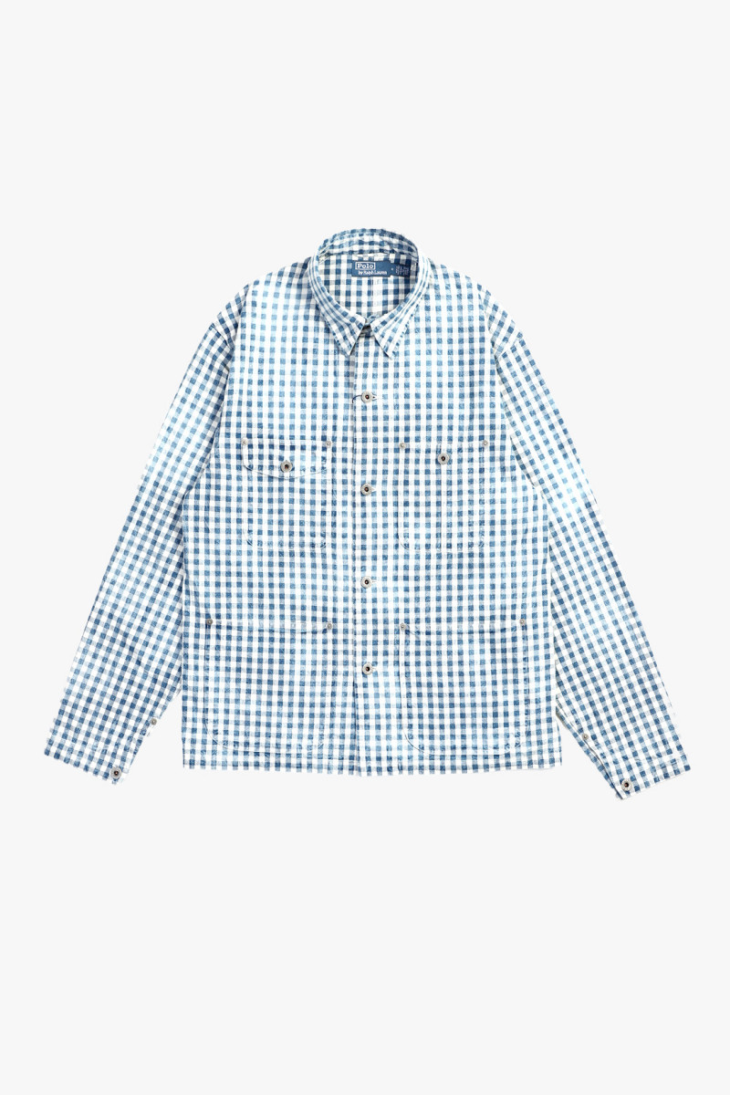 Long sleeve sport shirt Indigo/white