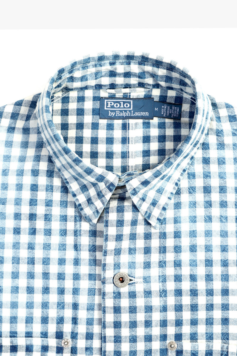 Long sleeve sport shirt Indigo/white