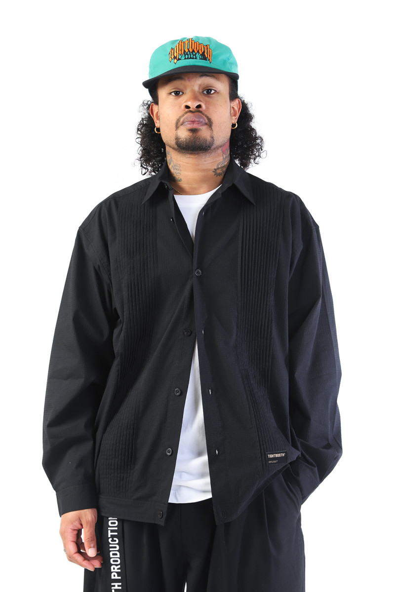 Pleats shirt jkt Black