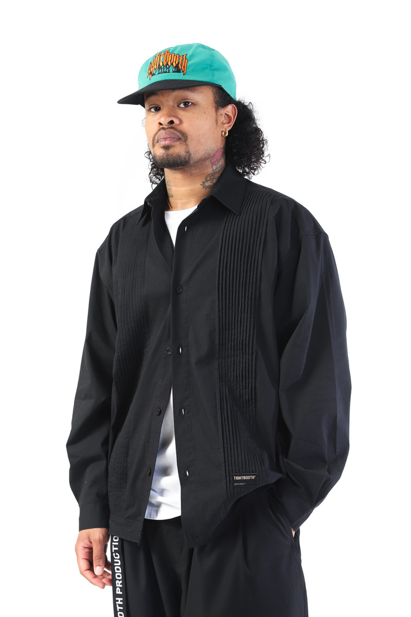 Pleats shirt jkt Black