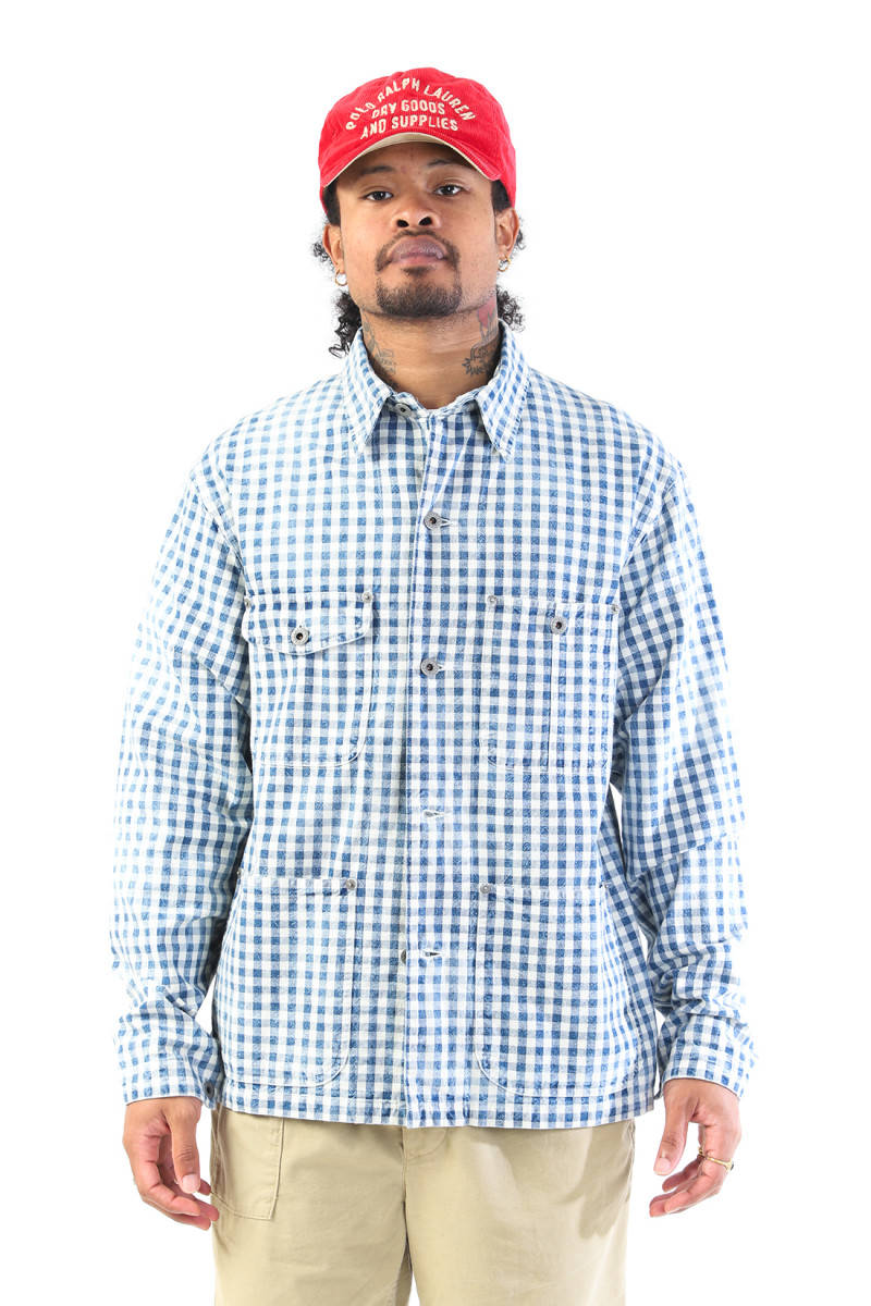 Long sleeve sport shirt Indigo/white