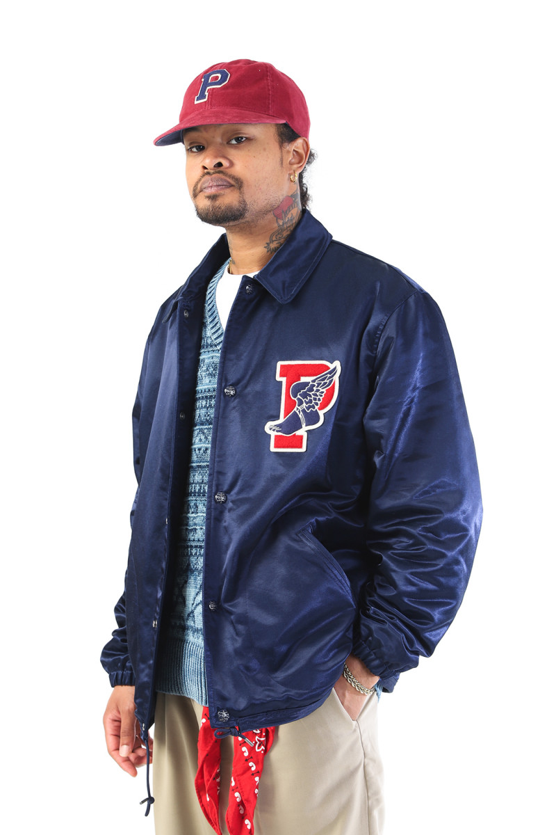 Vintage satin coach jacket Newport navy