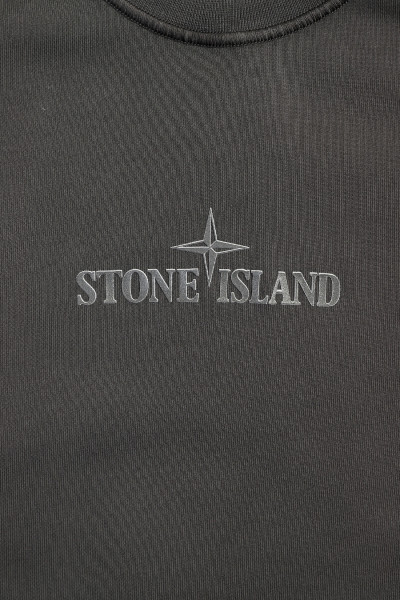 Stone island 66182 logo crewneck v0062 Piombo - GRADUATE STORE