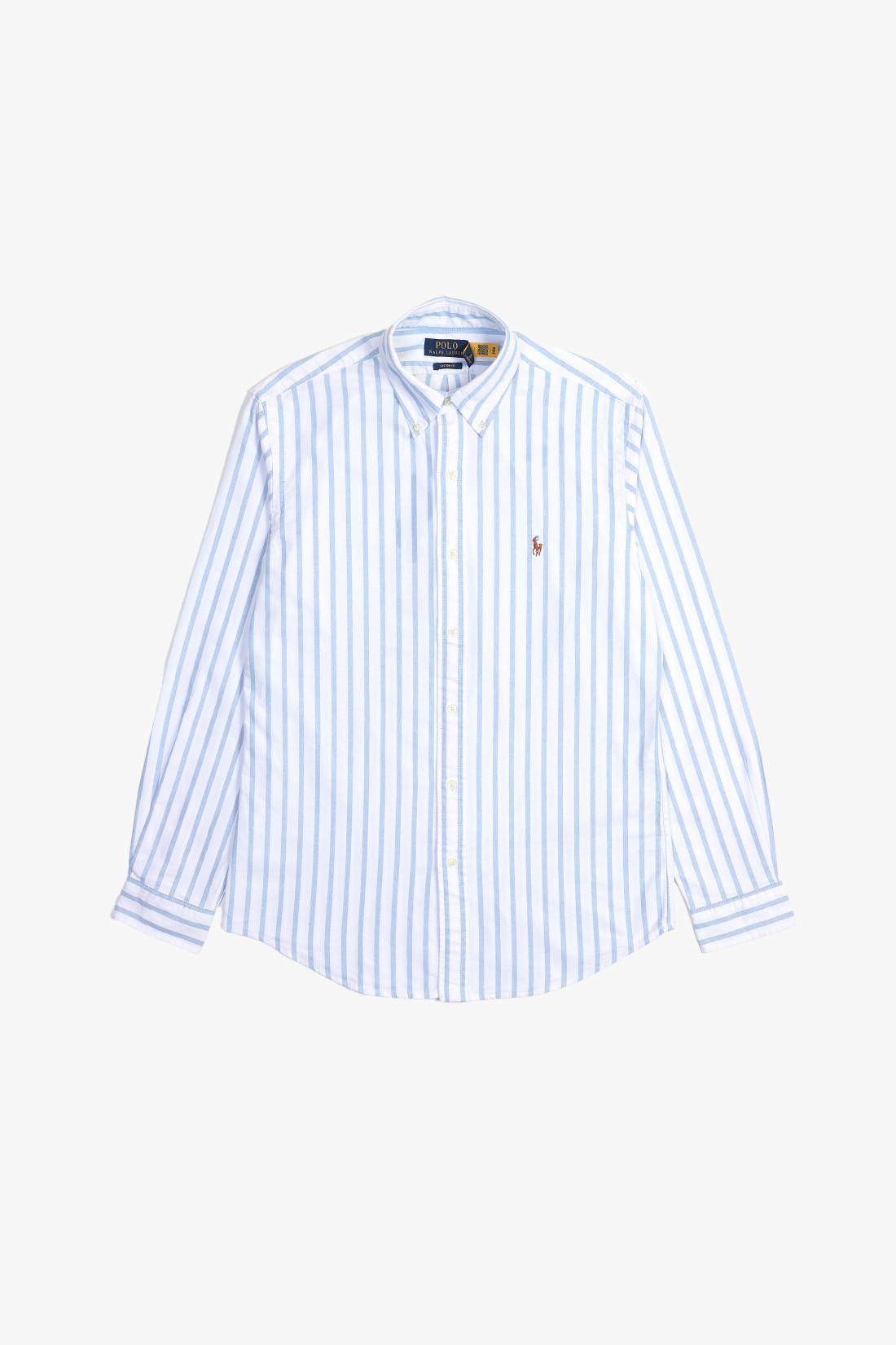 Custom fit stripe oxford shirt White/blue