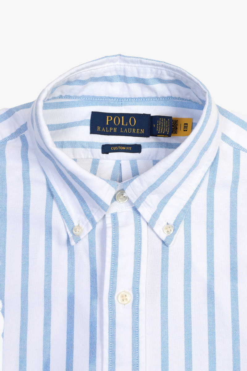 Custom fit stripe oxford shirt White/blue