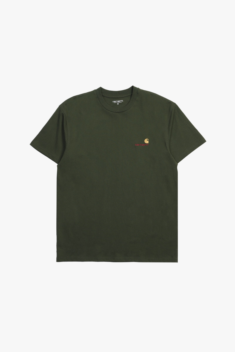 S/s american script tee Tarragon