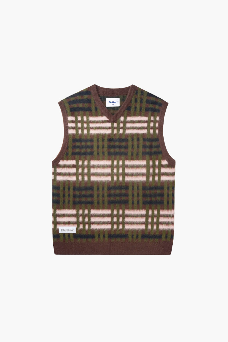 Weave knitted vest Chestnut