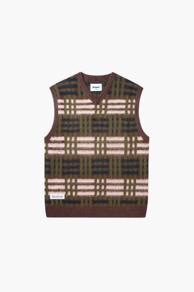 Butter goods Weave knitted vest Chestnut - GRADUATE STORE