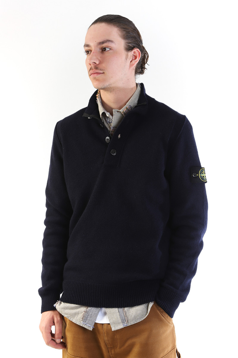 540a3 half zip knit v0020 Blu scuro