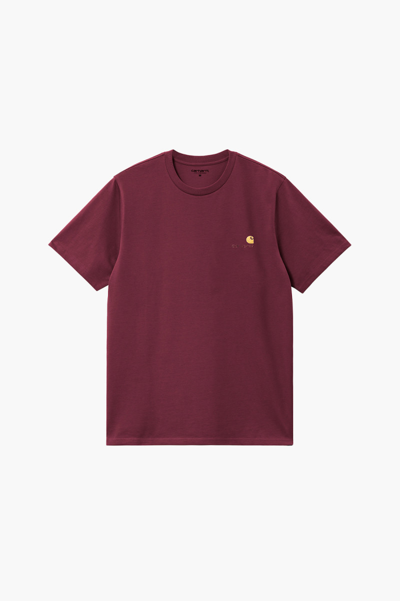 S/s american script tee Malbec