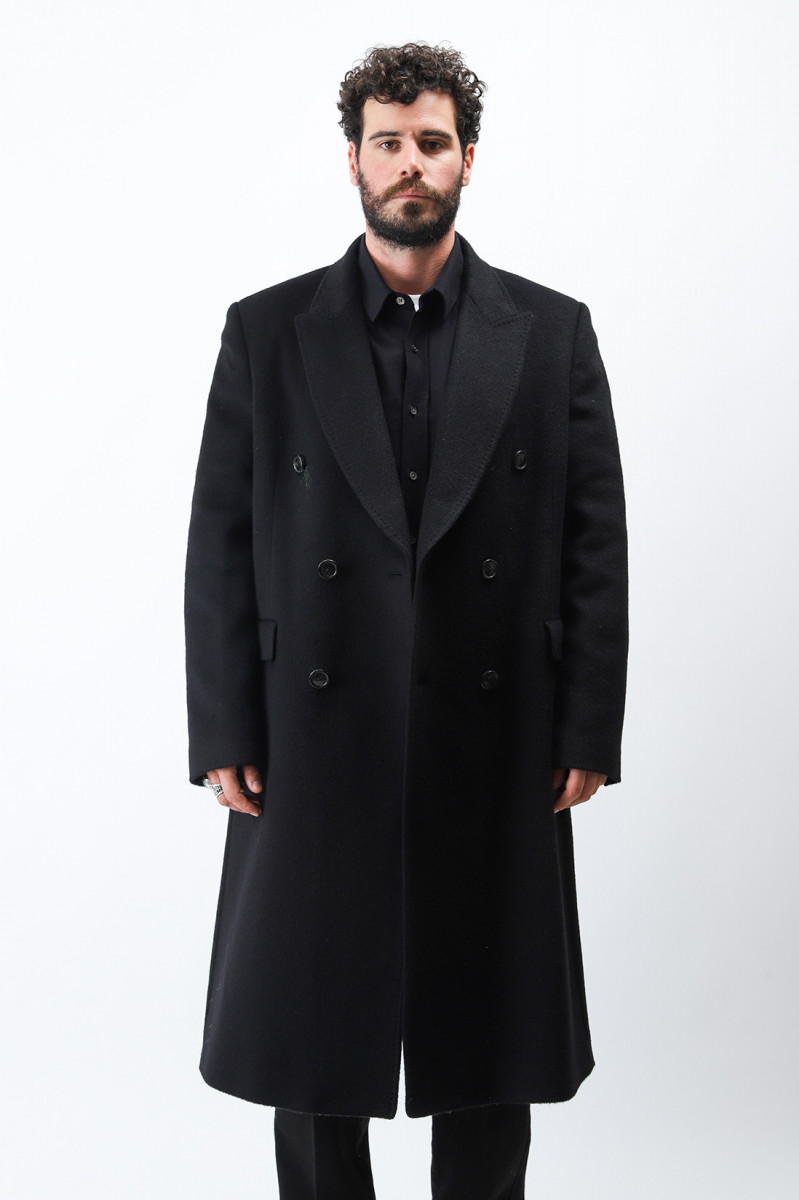 Whale coat Black hairy wool