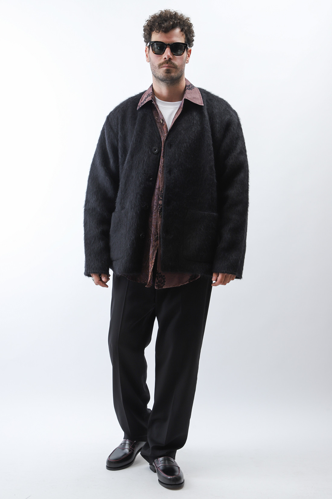 Cardigan Black mohair