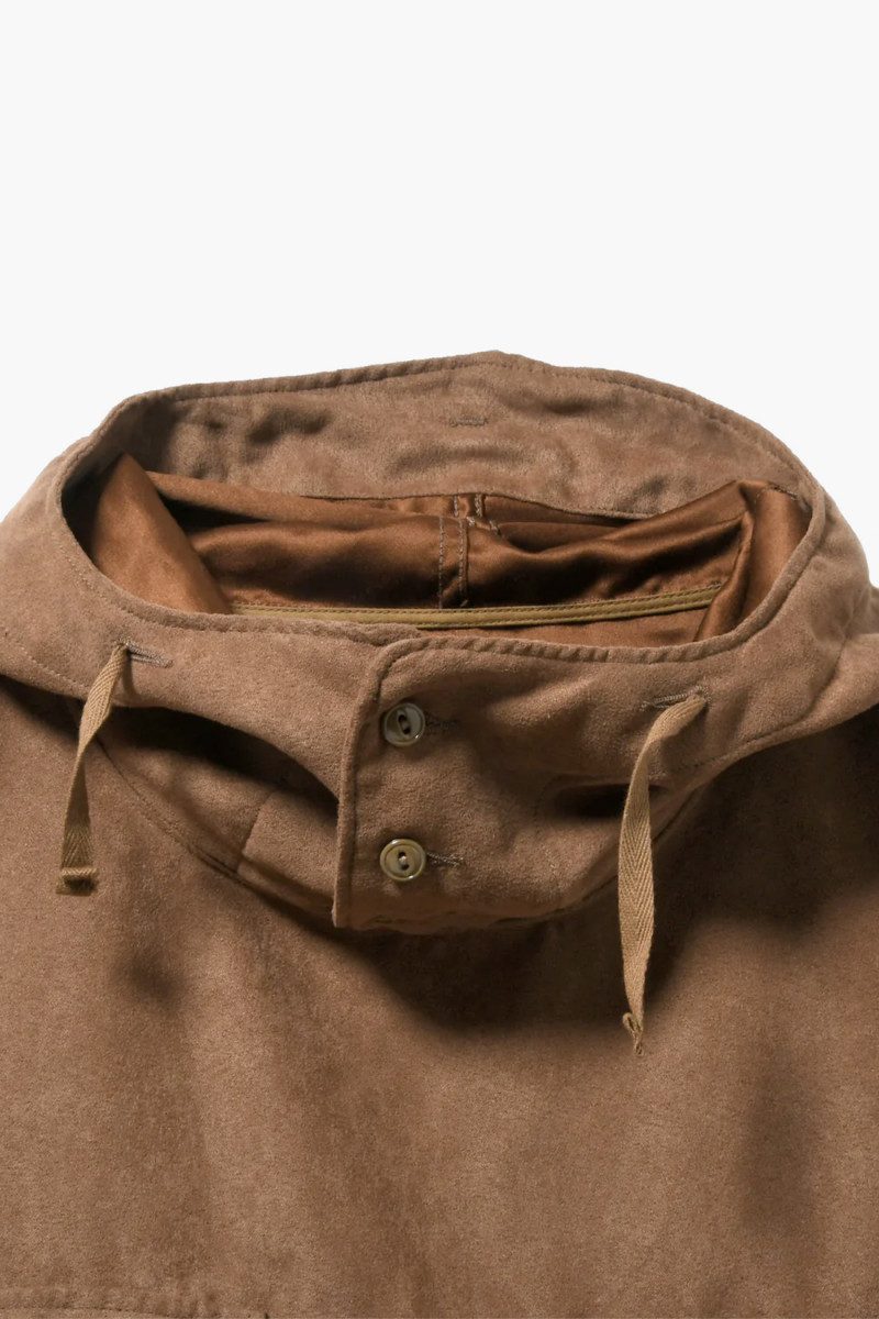 Cagoule shirt fake suede Khaki