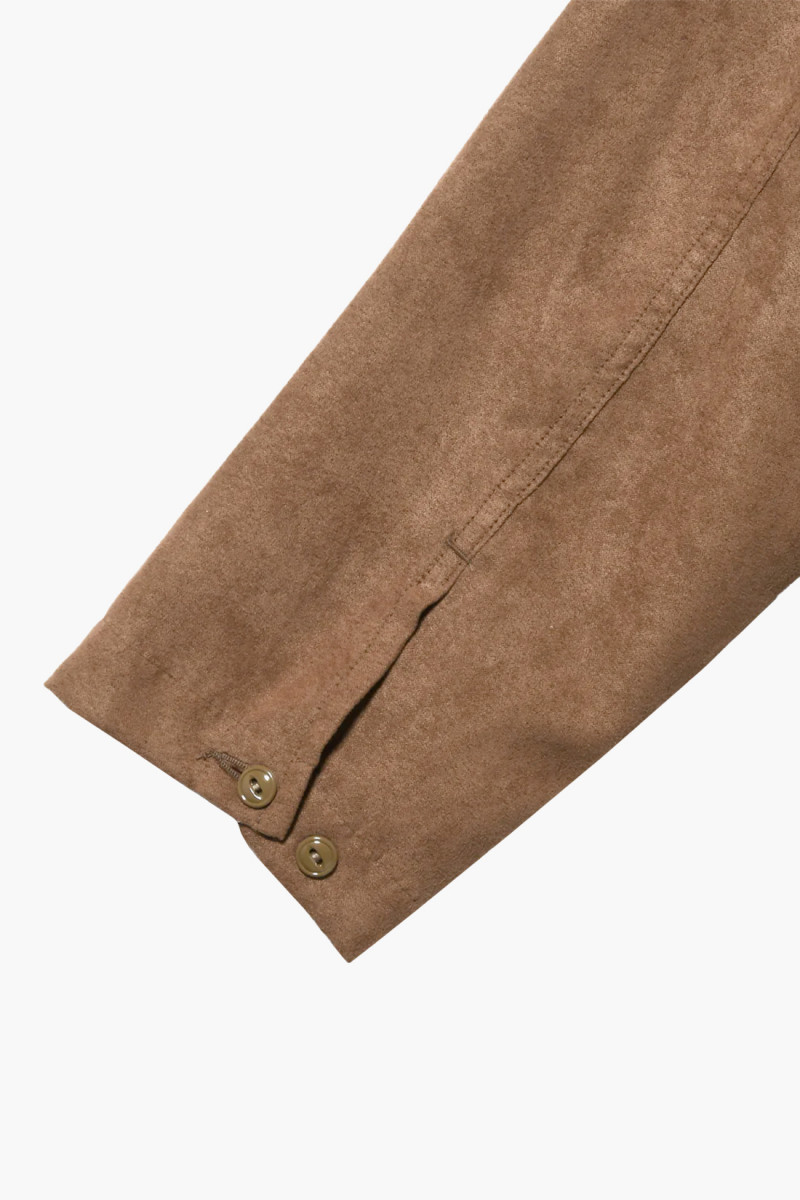 Cagoule shirt fake suede Khaki