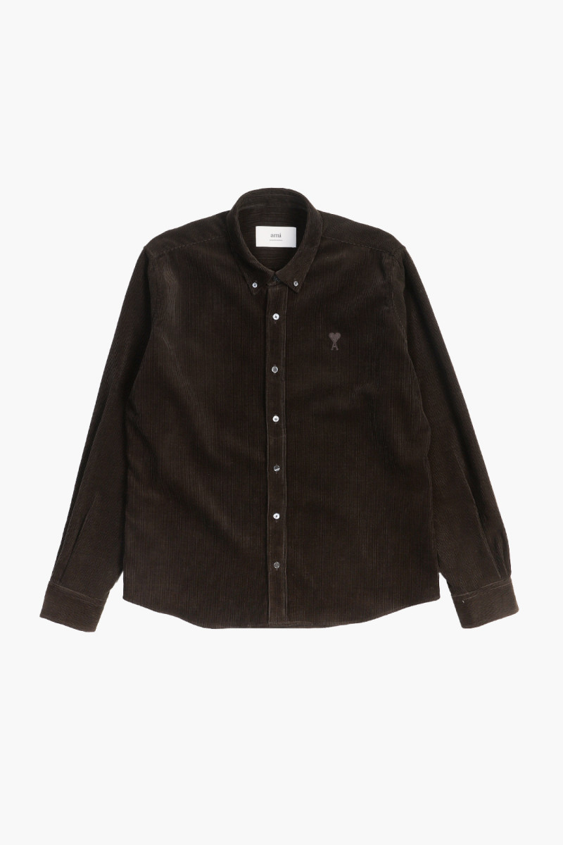 Classic fit shirt Dark coffee