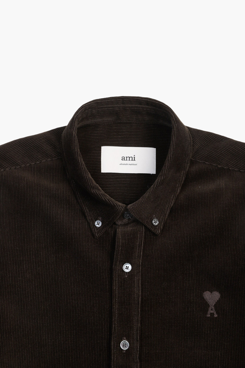 Classic fit shirt Dark coffee