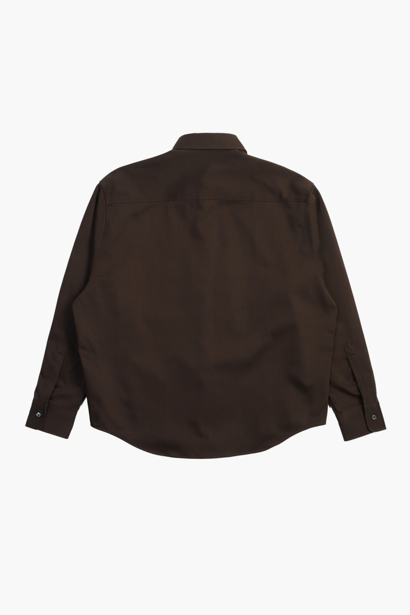 Boxy fit shirt Dark coffee