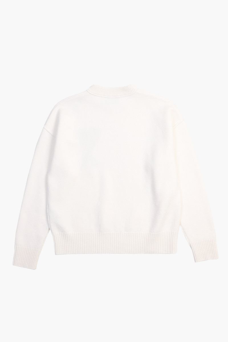 Pull col rond ami de coeur Off white/red