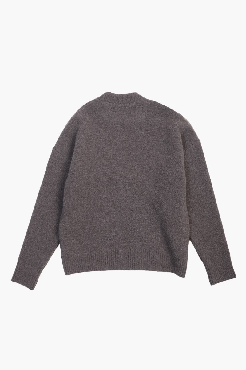 Pull col rond ami de coeur Dark grey