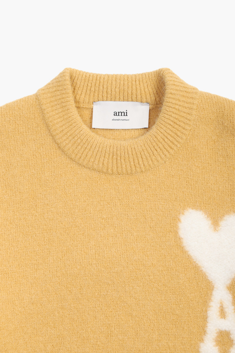 Pull col rond adc ecru Mustard