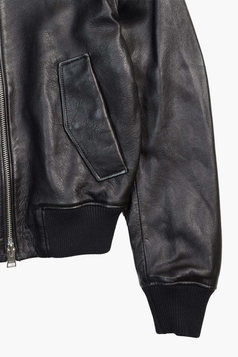 Veste zippee en cuir Black