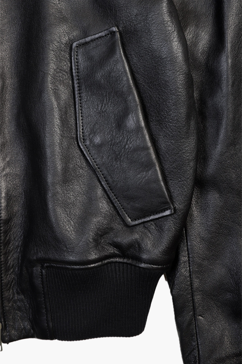 Veste zippee en cuir Black