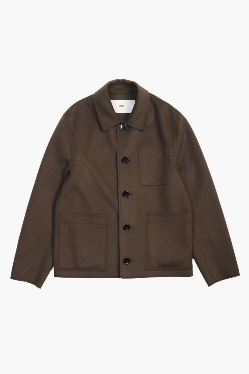 Blouson boxy boutonne Dark coffee