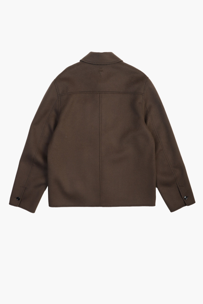 Blouson boxy boutonne Dark coffee