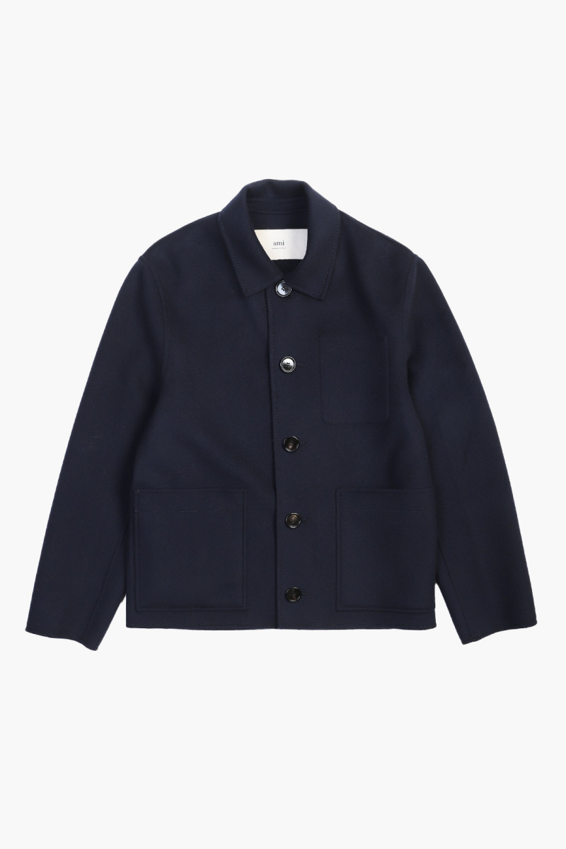 Blouson boxy boutonne Navy blue