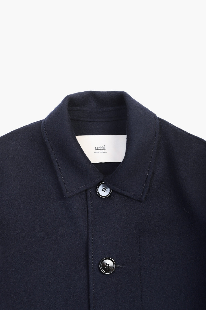 Blouson boxy boutonne Navy blue