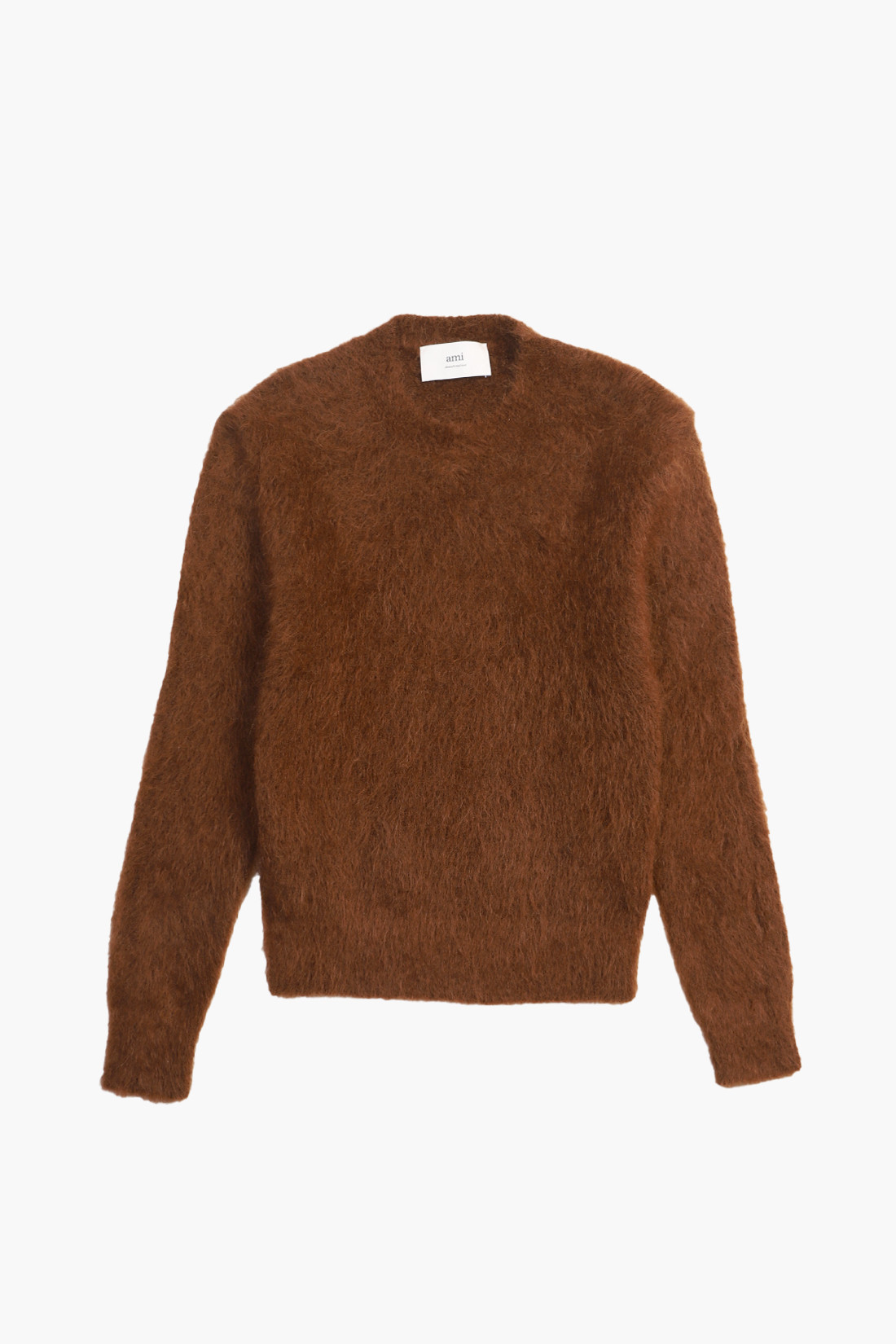 Brushed crew neck sweater Fawn