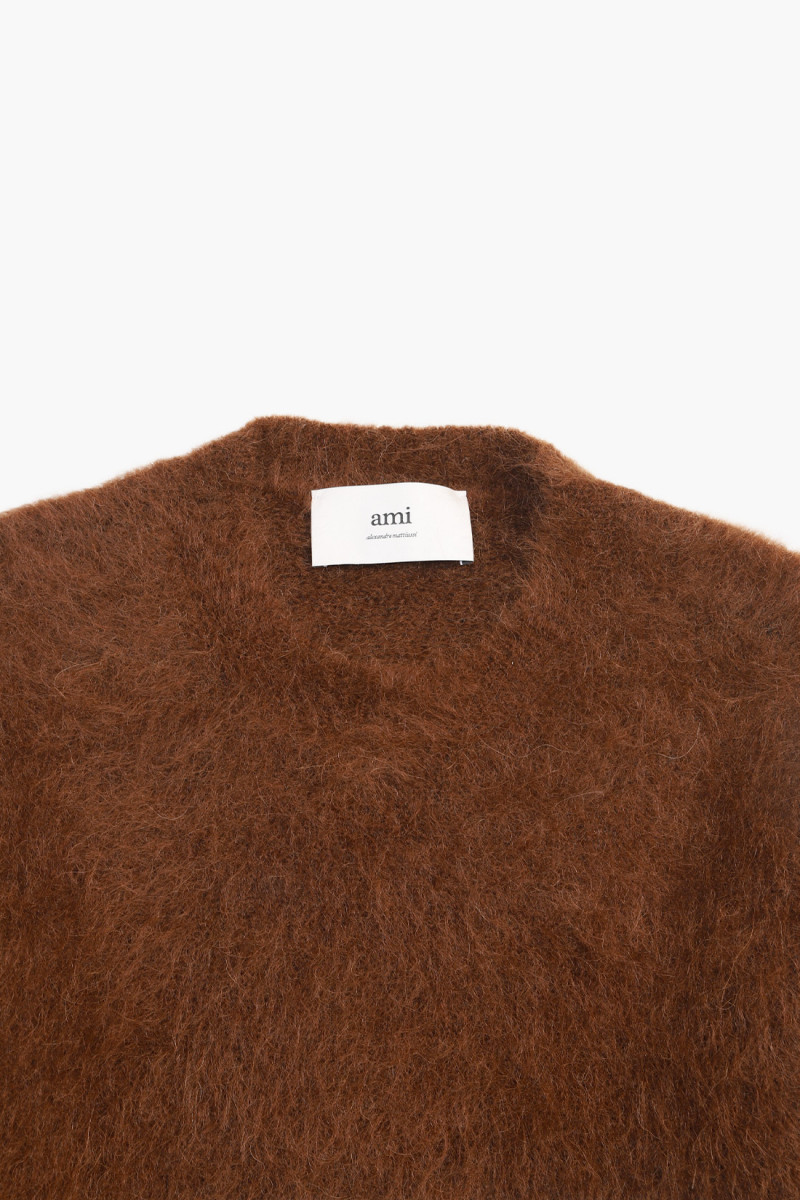 Brushed crew neck sweater Fawn