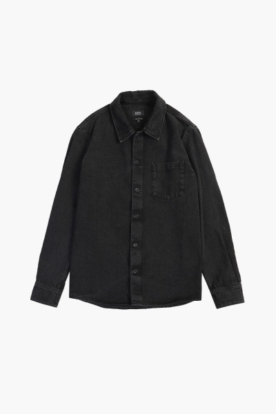 A.p.c. Surchemise vittorio brodee Noir delave - GRADUATE STORE