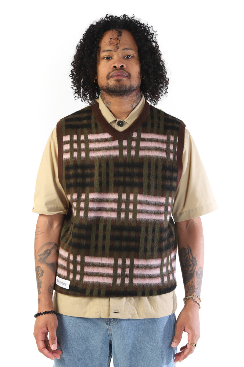 Weave knitted vest Chestnut