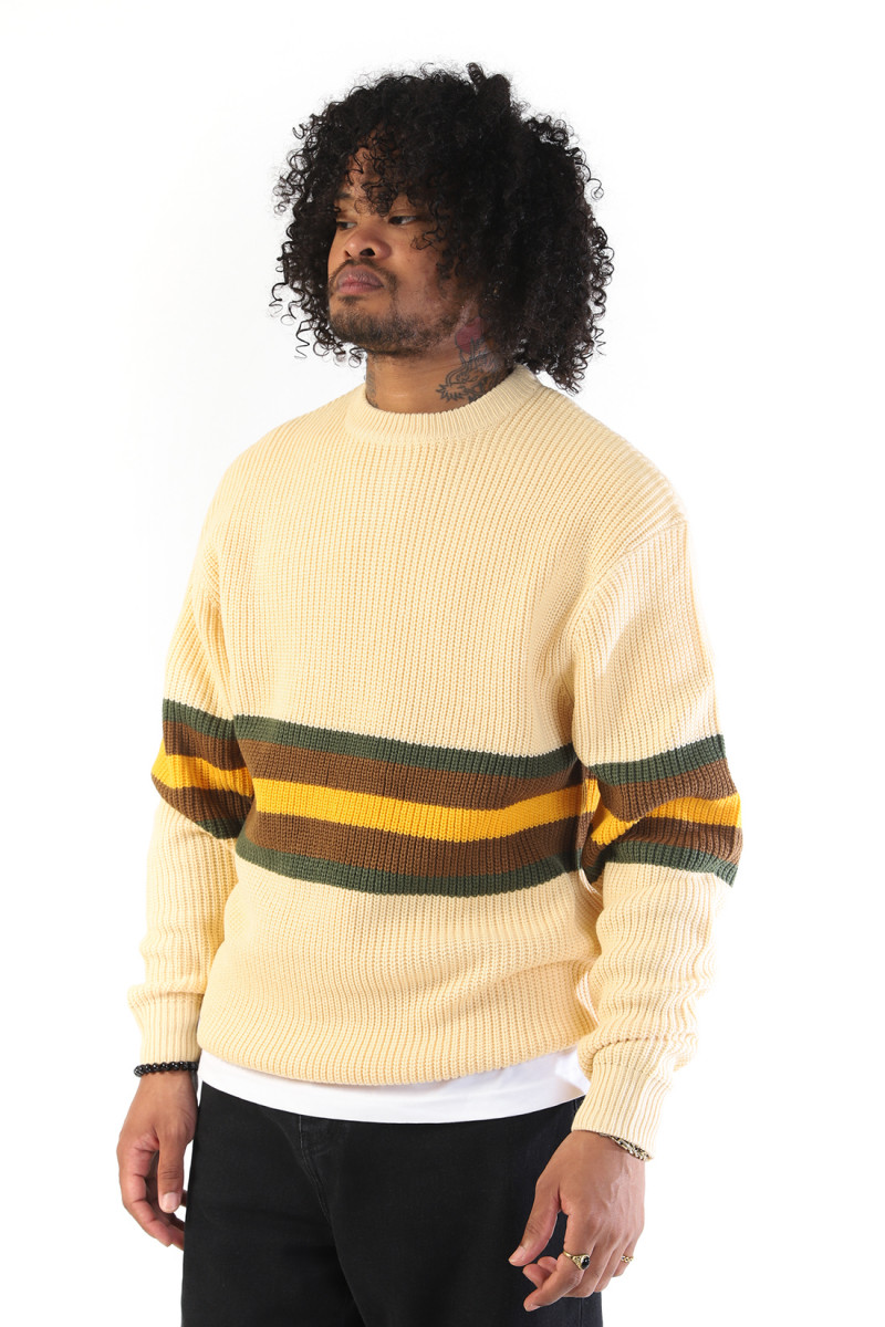 Stripe knitted sweater Cream