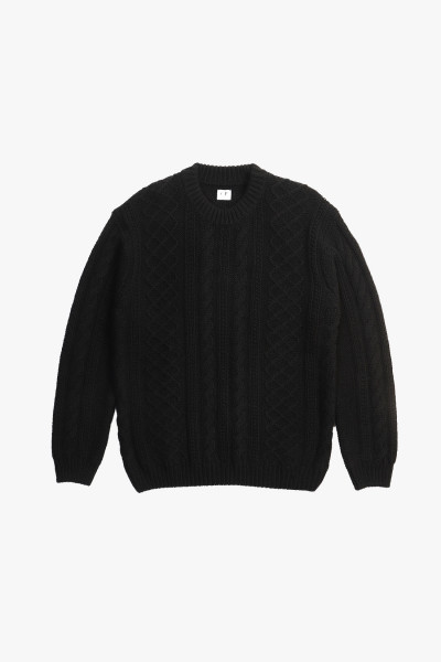 Cp company Lambswool knitwear crewneck Black - GRADUATE STORE