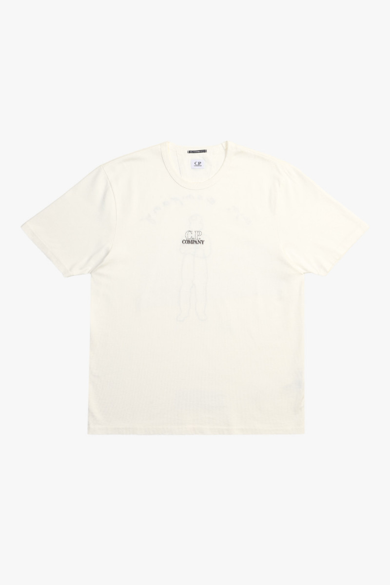 Mercerized jersey logo tee Gauze white