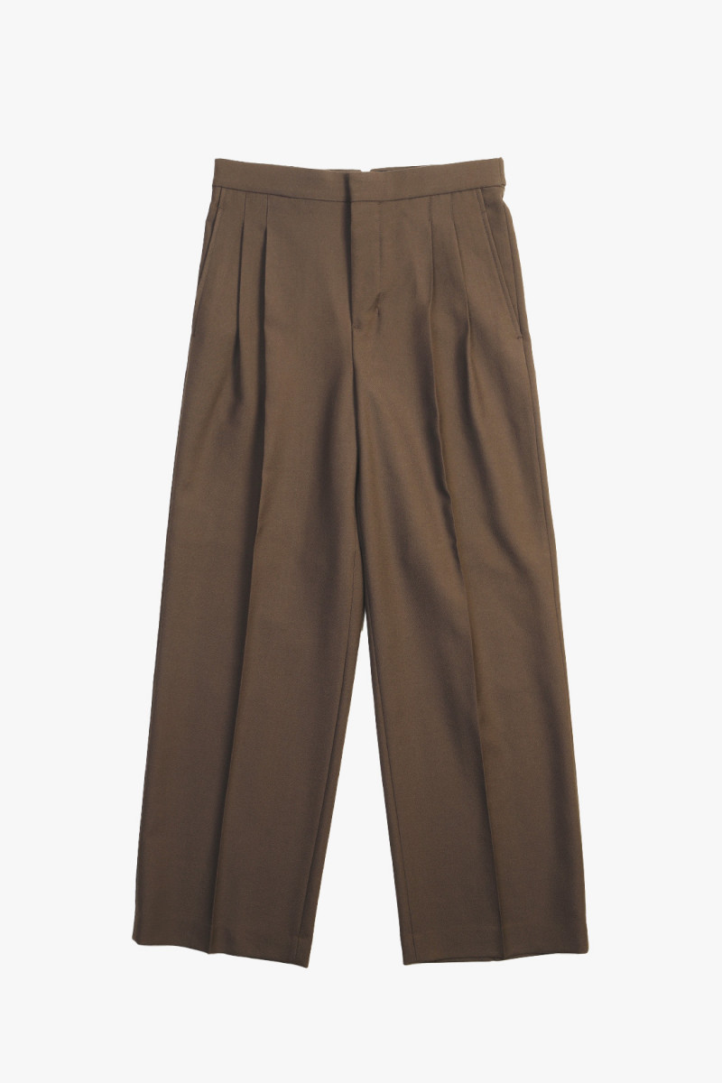 Pantalon large fit wool Dark coffee