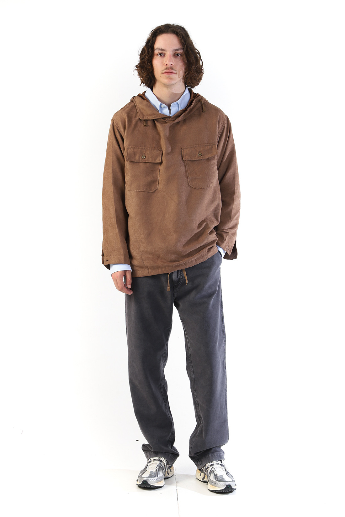 Cagoule shirt fake suede Khaki