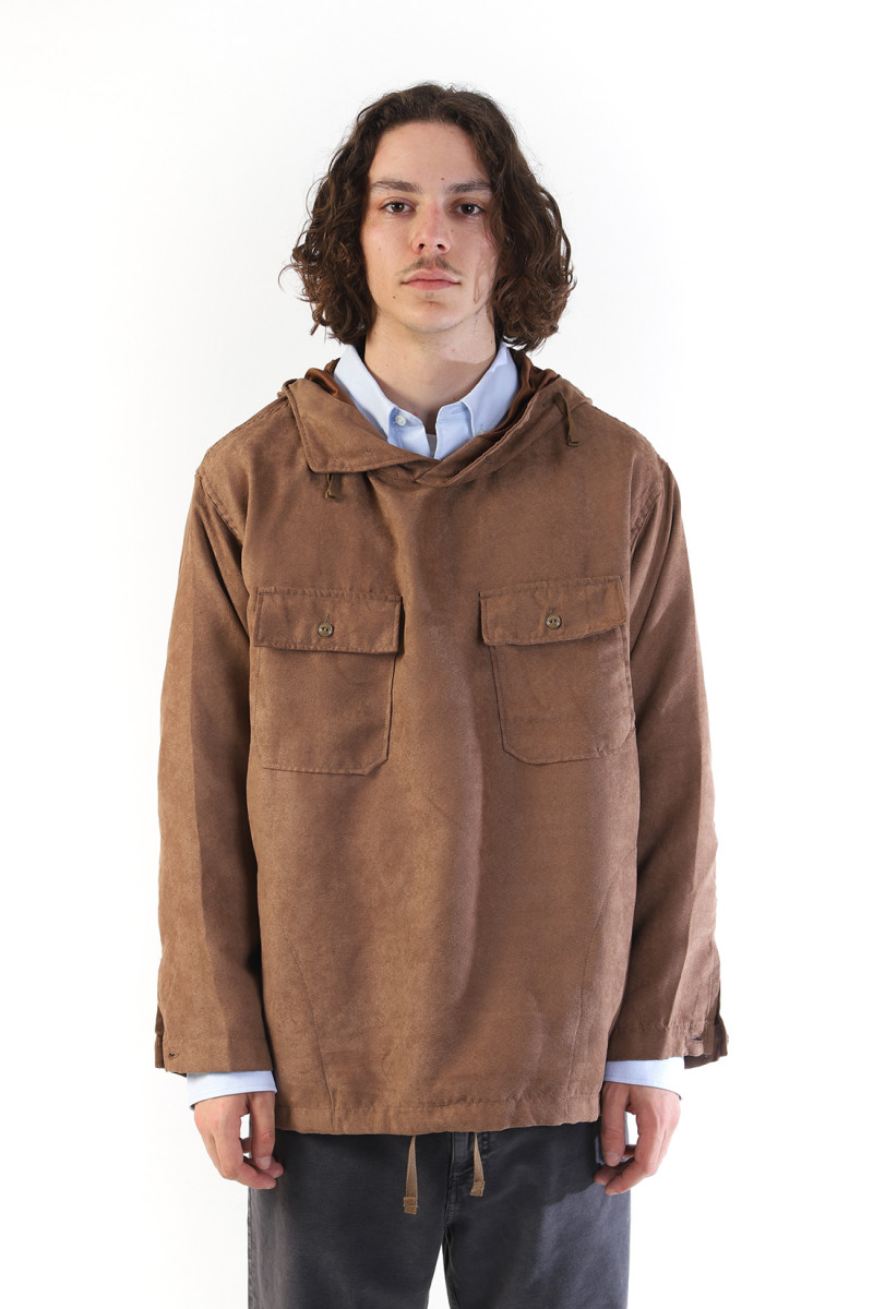 Cagoule shirt fake suede Khaki