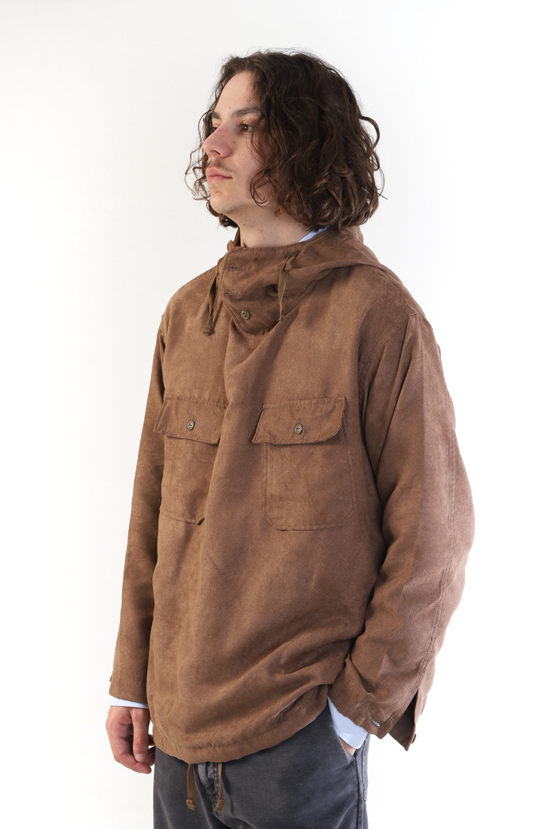 Cagoule shirt fake suede Khaki