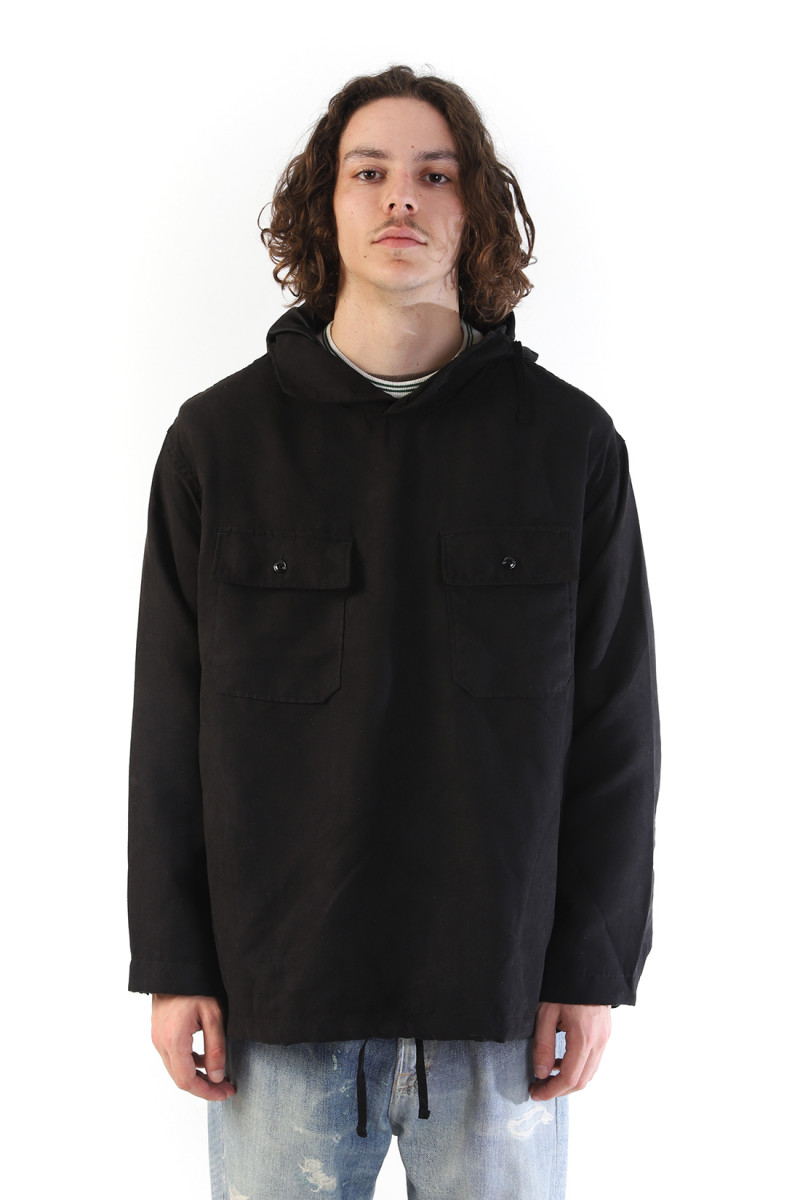 Cagoule shirt fake suede Black