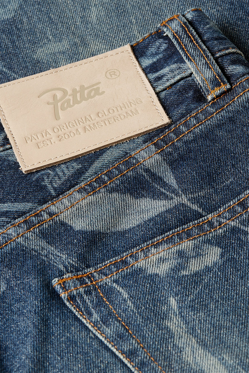 Patta leaves laser print denim Denim